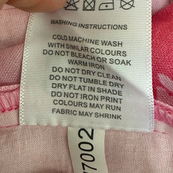 Charlie Holiday Pink Floral Tropical Hibiscus Crop Top size XL - Picture 12 of 14